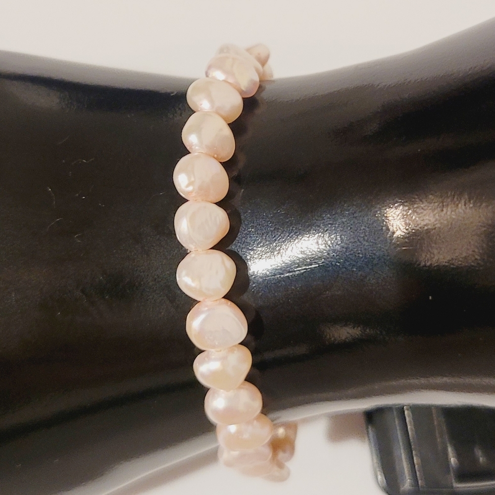Stretch Freshwater Pearl Bracelet Pink Color S/M New